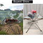 Pyroniq Outdoor Fire Pit | Foldable & Stable | Stainless Steel | For Camping & Garden