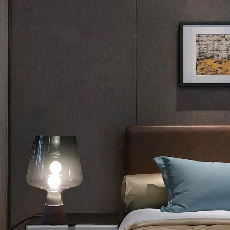 Modern desk lamp with a concrete look and elegant appearance