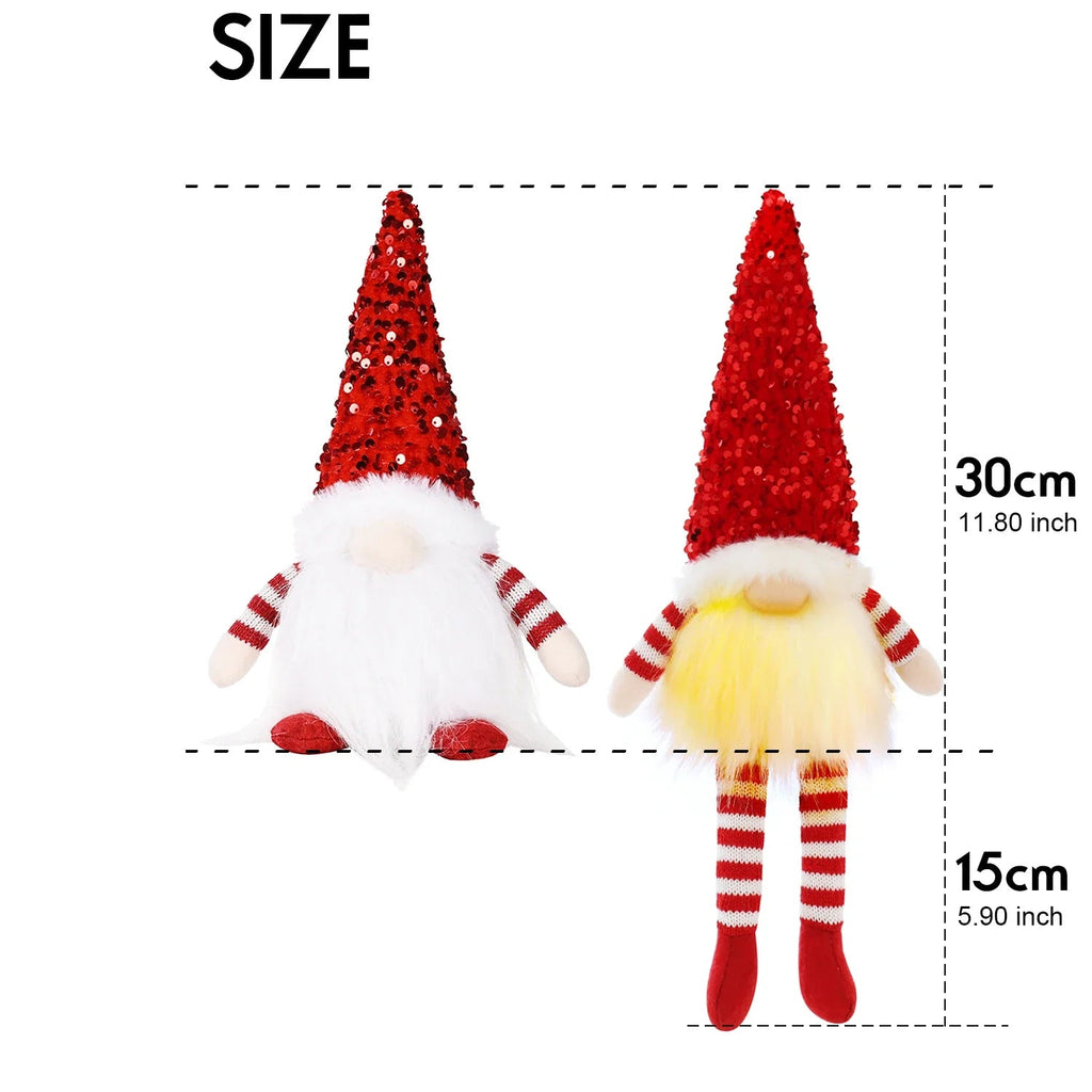 Nordlumis | Glowing Christmas Gnome | 30 × 10 × 10 cm | LED Window & Table Decoration | Battery Operated | Gift Idea for Christmas & New Year