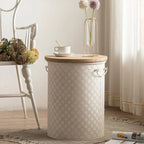French Side Table Made of Iron with Storage Bin Space-Saving Design