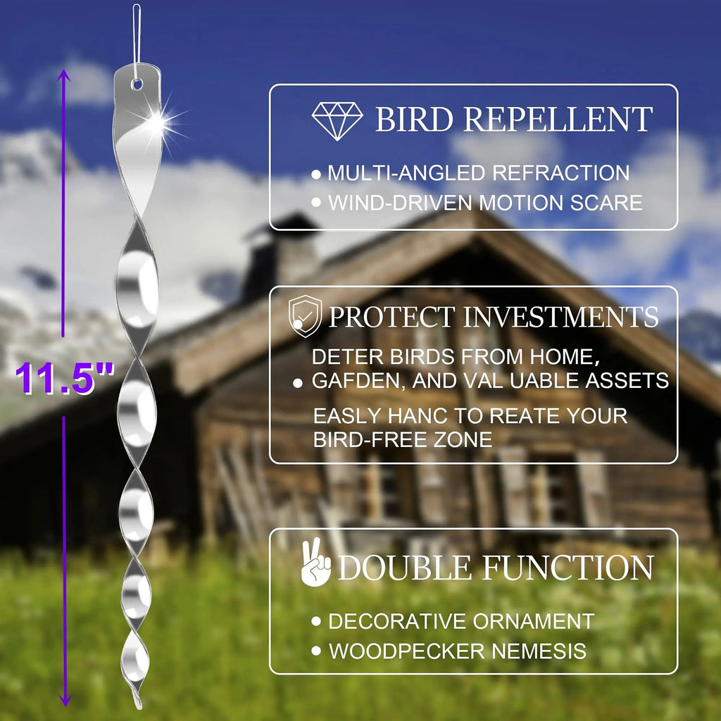 Bird Scare Spinning Rods BirdGuard Reflect 12-Piece Set | 30 cm | Reflective Garden Decoration | Drives Away Birds & Protects Fruit, Vegetables & Beds