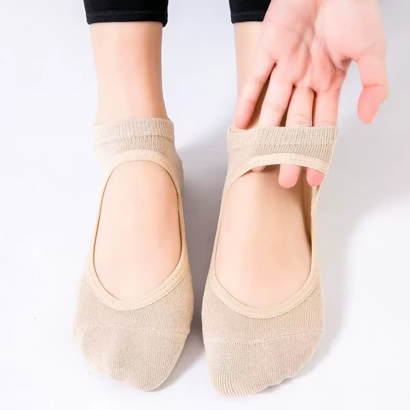 Non Slip Backless Yoga Socks with Breathable Cotton Grip