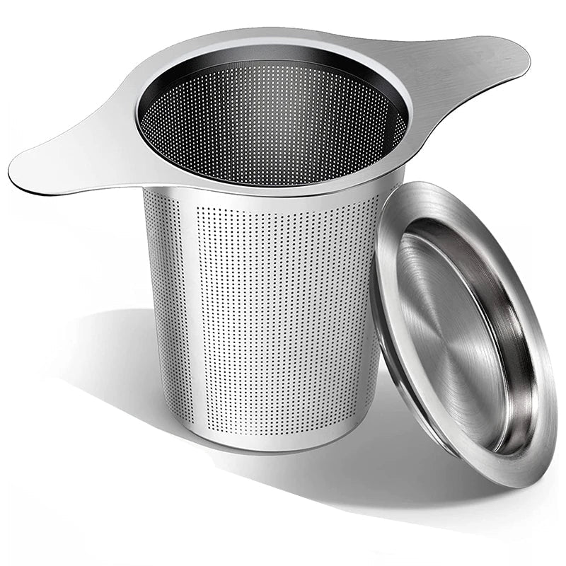 Tea Egg LeafLuxe Stainless Steel | Extra Fine Mesh Tea Strainer | With Double Handles | For Loose Tea