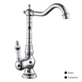 Kitchen faucet made of antique brass with ceramic handle - 360° swivel | Traditional design