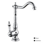 Kitchen faucet made of antique brass with ceramic handle - 360° swivel | Traditional design