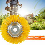 WeedMaster 220 | 8-Inch Weed Wheel with Nylon Brush Head | For Lawn Trimmers & Brush Cutters | For Paving Joints & Edges