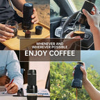 Portable Coffee Machine 18 Bar, Hand Pressure Operation, ZZUOM CM101, Compact Extraction for Outdoor Camping Travel Use