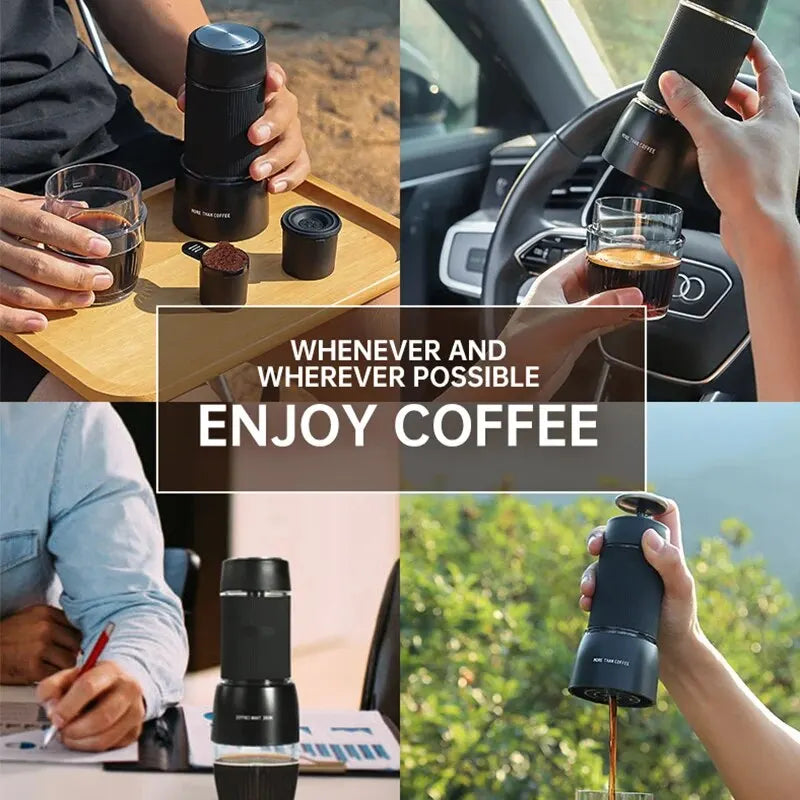 Portable Coffee Machine 18 Bar, Hand Pressure Operation, ZZUOM CM101, Compact Extraction for Outdoor Camping Travel Use