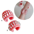 Resin Creative Love Bite Teeth-Shaped Rings
