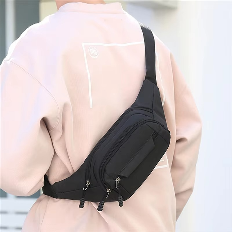 Unisex Waterproof Canvas Waist and Crossbody Bag for Outdoor Sports