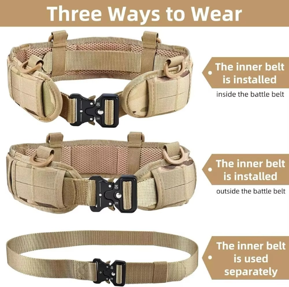 Outdoor Tactical Belt, Multi Functional Nylon Training Belt Set