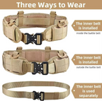 Outdoor Tactical Belt, Multi Functional Nylon Training Belt Set
