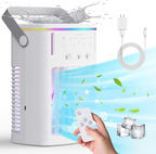 Compact 3-Speed Air Cooler with Remote, Timer, Night Light, and Mist Modes