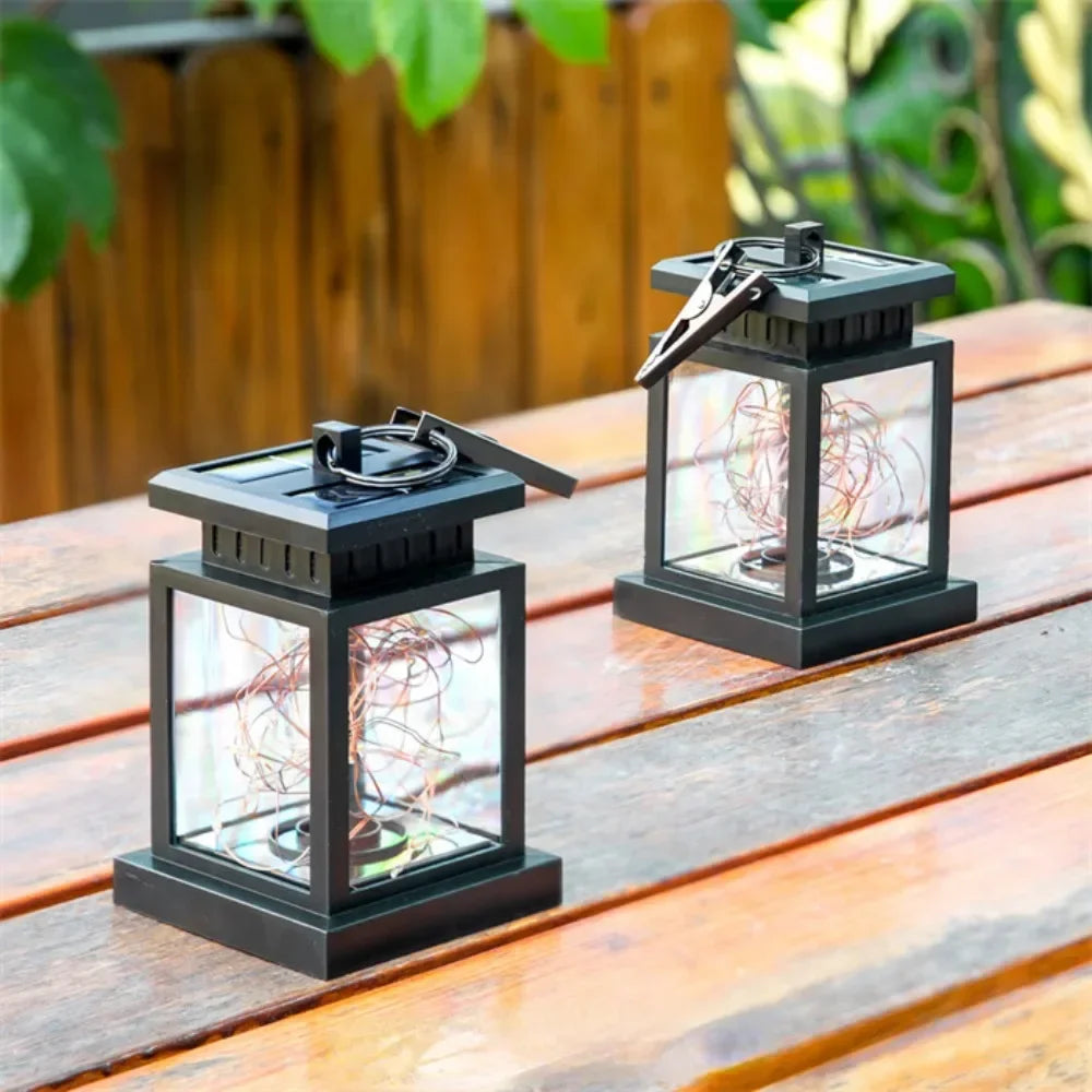 Solar LED Lantern with Fairy Lights – Decorative Garden Lamp for Outdoors and Terrace