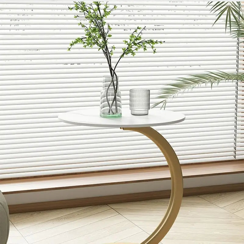 Reinforced Round Side Table for Living Room and Bedroom