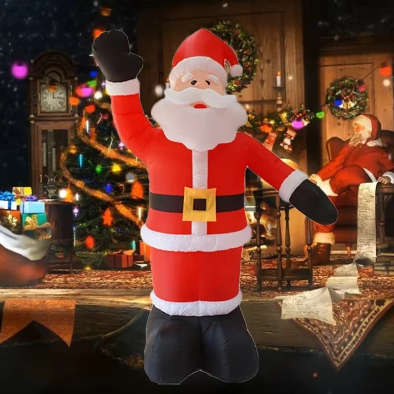 Giant 6ft Inflatable Santa Claus with LED Light for Christmas and Holiday Yard Decor
