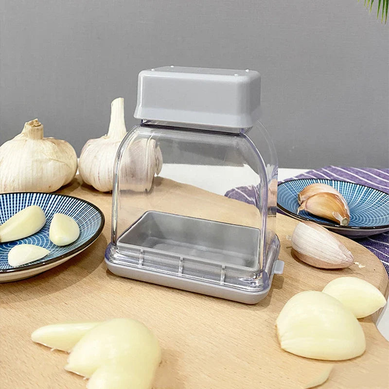 GARLICO Garlic Press Hand Device | Manual Garlic Grater & Peeler | Stainless Steel & ABS | Kitchen Helper for Fine Chopping