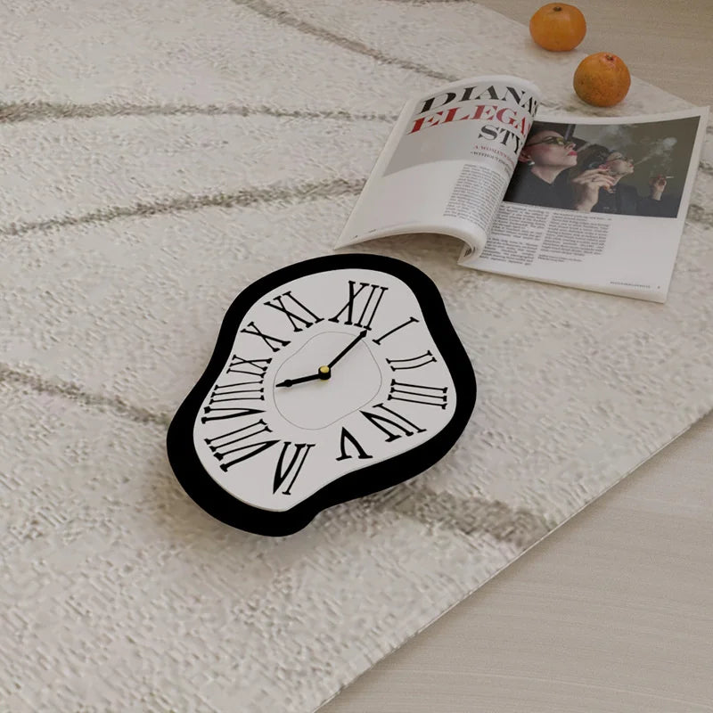 Surreal melting nordic wall clock