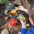 Portable Camping Cookware Set with Foldable Tableware and Storage Bag