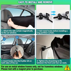 4-Piece Car Window Privacy Curtain Set with Rear Divider and Storage Bag