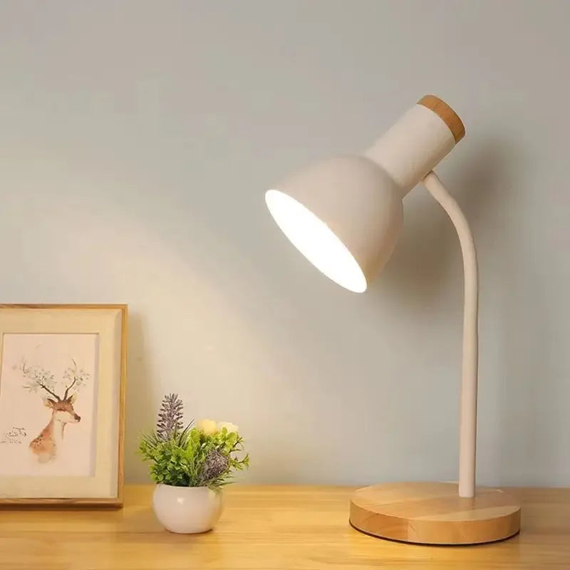 Autumn and Winter Lighting | Nordic Creative Wood Art Iron LED Desk Lamp - Moxie