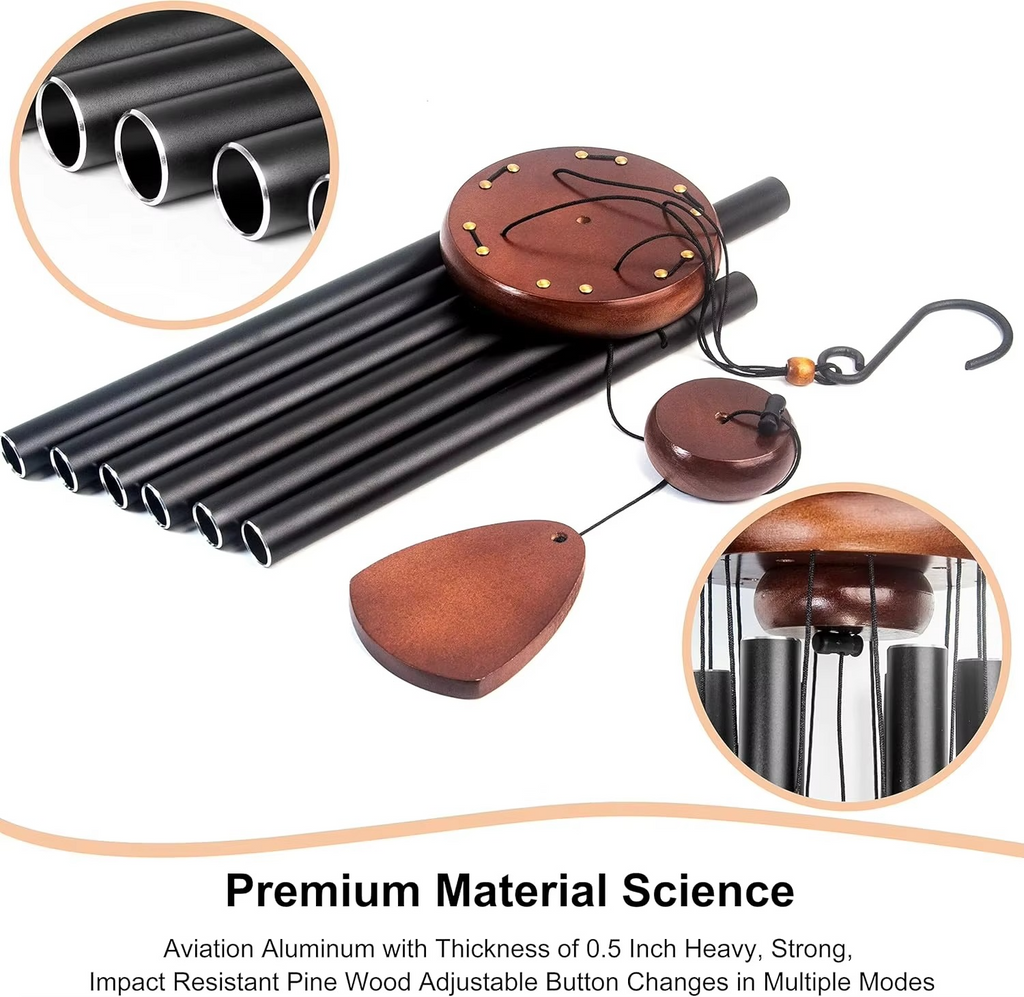 Enchanting Aluminum & Wood Garden Wind Chimes