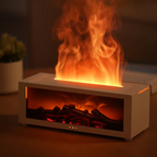 Simulated Flame Aromatherapy Diffuser and Air Humidifier with Timer