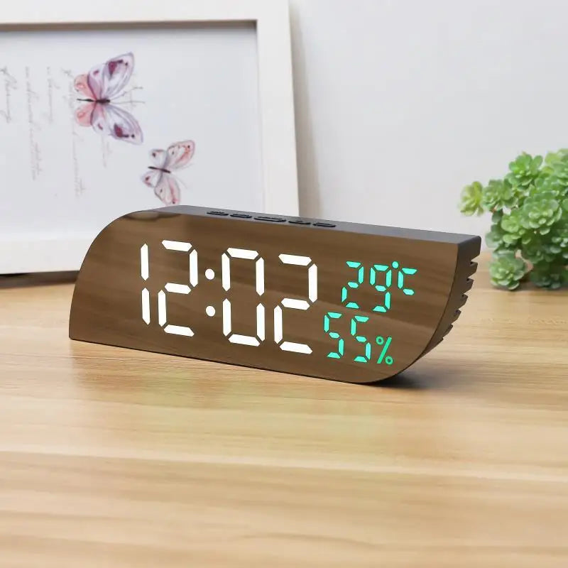 LED Digital Alarm Clock with Dual Display & Unlimited Snooze