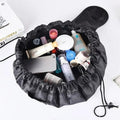 GlamFold Cosmetic Bag | Spacious bag with drawstring for stylish and practical use in black