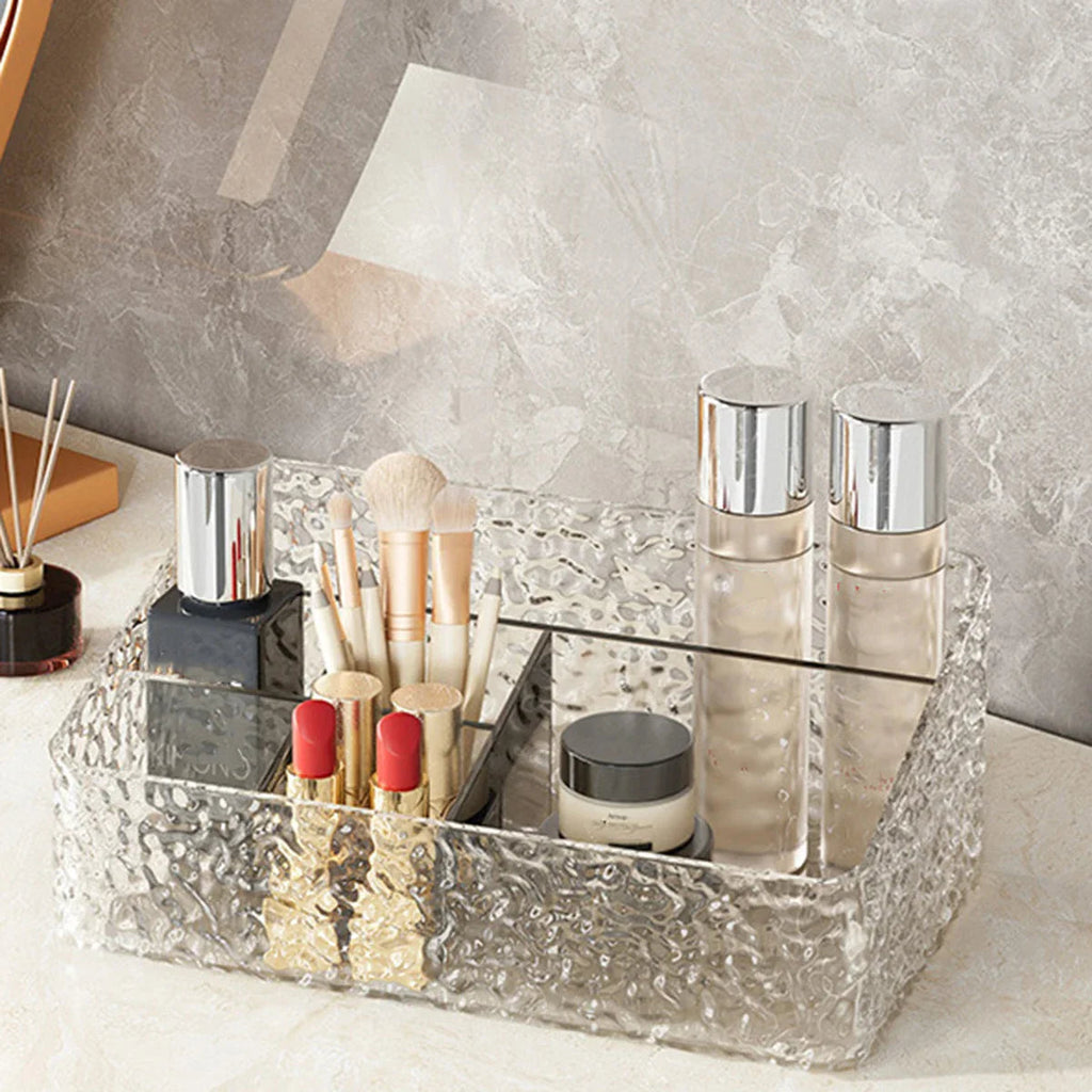 Make-up Organizer Box ClaryLux | Water Wave Design | Large Capacity | Open Trapezoidal Shape