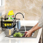 Aluminum Kitchen Shelf | Self-Emptying Sink Shelf – No Drilling Required