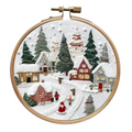 Christmas Embroidery Starter Kit, DIY Cross Stitch Set with Holiday Patterns