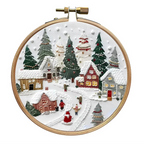 Christmas Embroidery Starter Kit, DIY Cross Stitch Set with Holiday Patterns