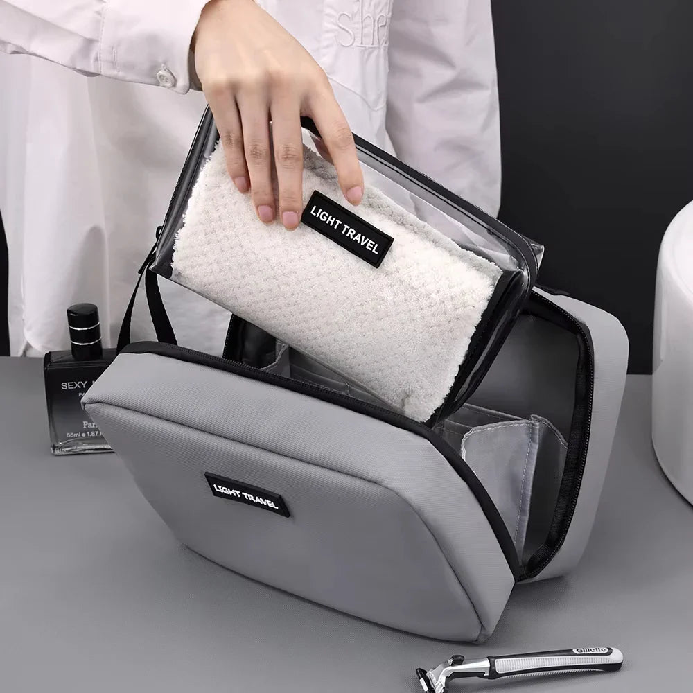 Packvard Men's Toiletry Bag Travel | 24×16×11 cm | Water-repellent & Tear-resistant | With Carry Handle & Plenty of Storage