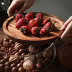 Glass bowl with wooden lid – Sturdy storage bowl for snacks and sweets