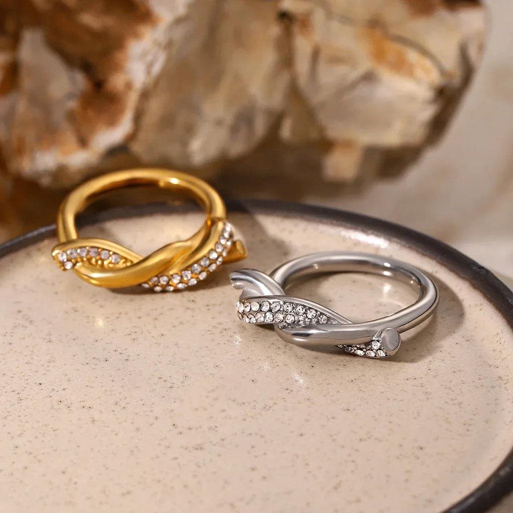Intertwined Diamond Accent Ring