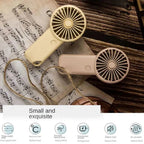Brisola Mini Handheld Fan with USB Charging | 3 Speed Settings & LED Display | Portable Battery Fan for Office, Travel & Sports
