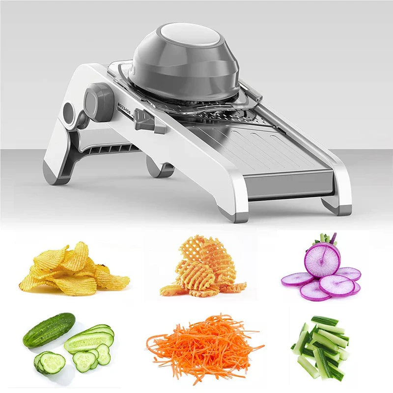SchnittMeister 18-in-1 Mandoline Vegetable Slicer | Adjustable & Stainless Steel Blades | For Slices, Strips & Julienne | Safe & Versatile
