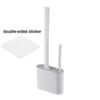 Toilet Brush HygieBrush DuoClean | 2-in-1 Silicone Toilet Brush Set with Wall Mount | Antibacterial & Space-Saving