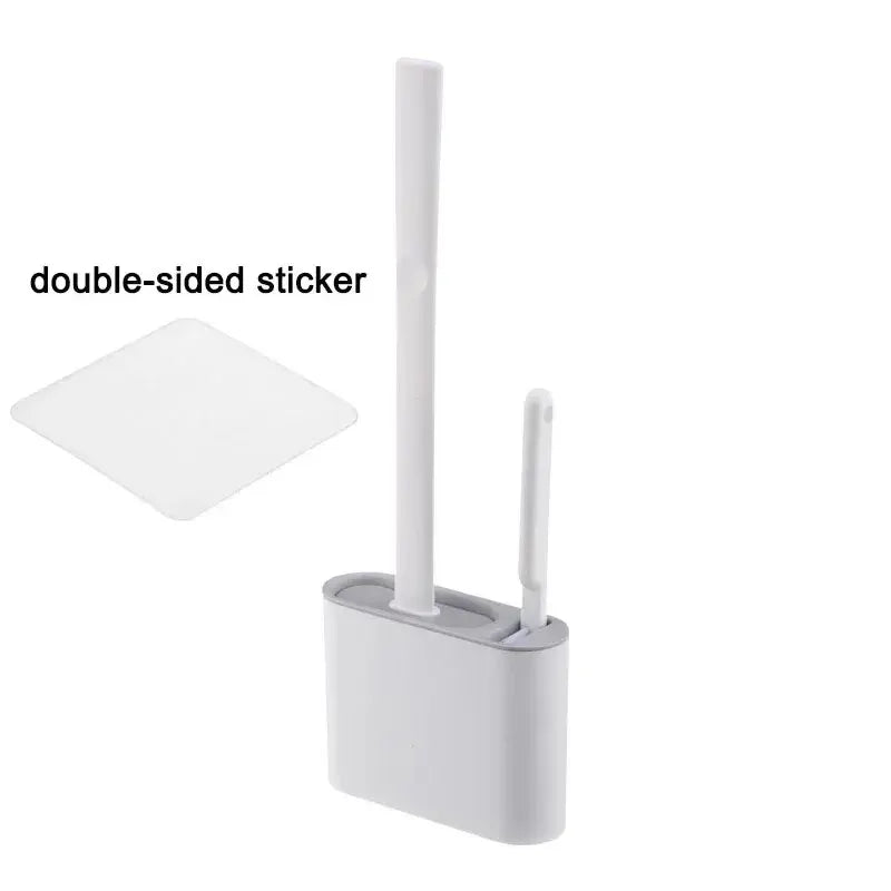 Toilet Brush HygieBrush DuoClean | 2-in-1 Silicone Toilet Brush Set with Wall Mount | Antibacterial & Space-Saving