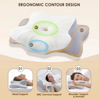 Ergonomic Cervical Memory Foam Pillow with Butterfly Shape for Neck Support