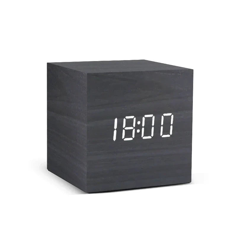 Minimalist Wooden Digital Desktop Alarm Clock