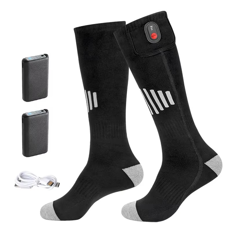 Rechargeable USB Heated Socks with Electric Thermal Warming for Cold Weather