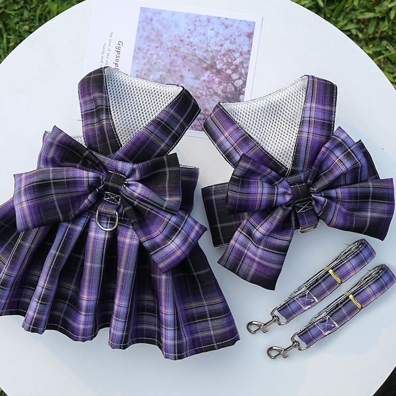 Adjustable Dog Harness with Elegant Bow for Stylish Walks