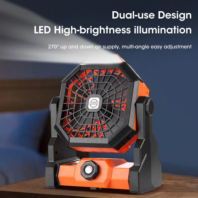 LumoFan Pro | Camping Fan with LED | 7800 mAh Battery | USB Rechargeable