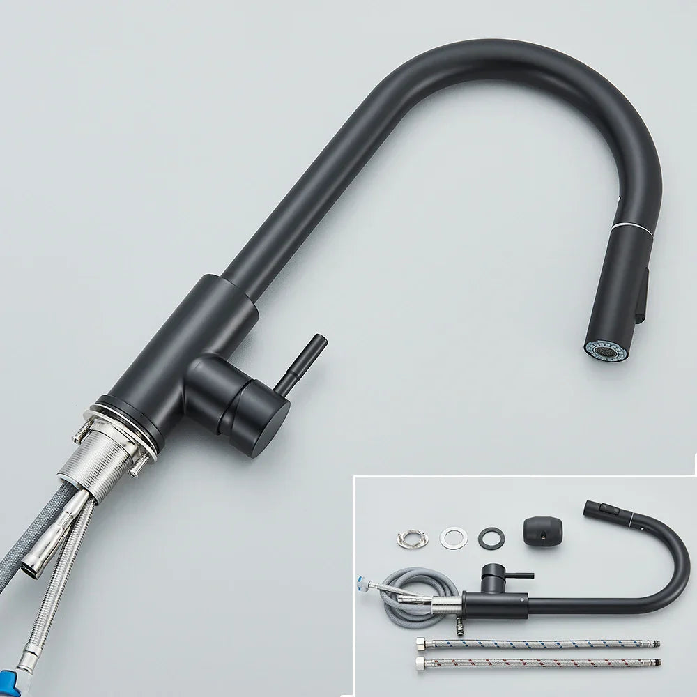 Modern Kitchen Faucet Mounted on Countertop
