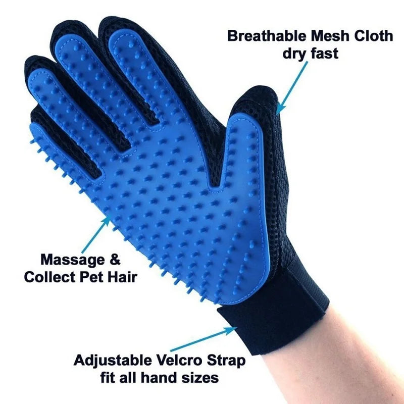 FellGlanz | Cat & Dog Grooming Glove | Self-Cleaning Brush | 180 Silicone Nubs | Soft Coat Care & Hair Removal