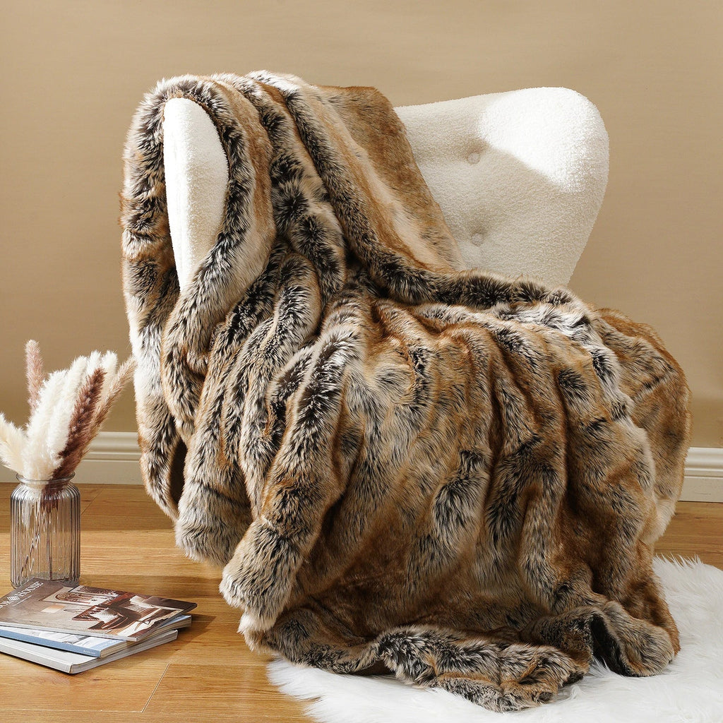Luxury Faux Fur Blanket | Soft & Warm | Winter Throw | For Sofa & Bedroom