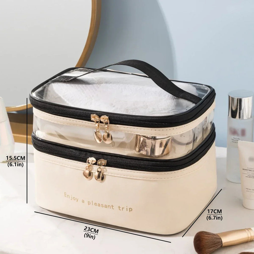 Cosmavera Cosmetic Bag | 2-in-1 Design | Transparent & Waterproof | For Travel & Everyday