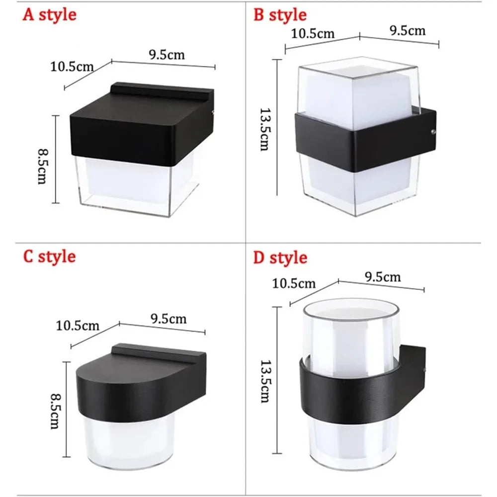 AuroBeam LED Outdoor Wall Light | Waterproof IP65 | Modern Design for Balcony, Garden & Entrance | 9W / 18W